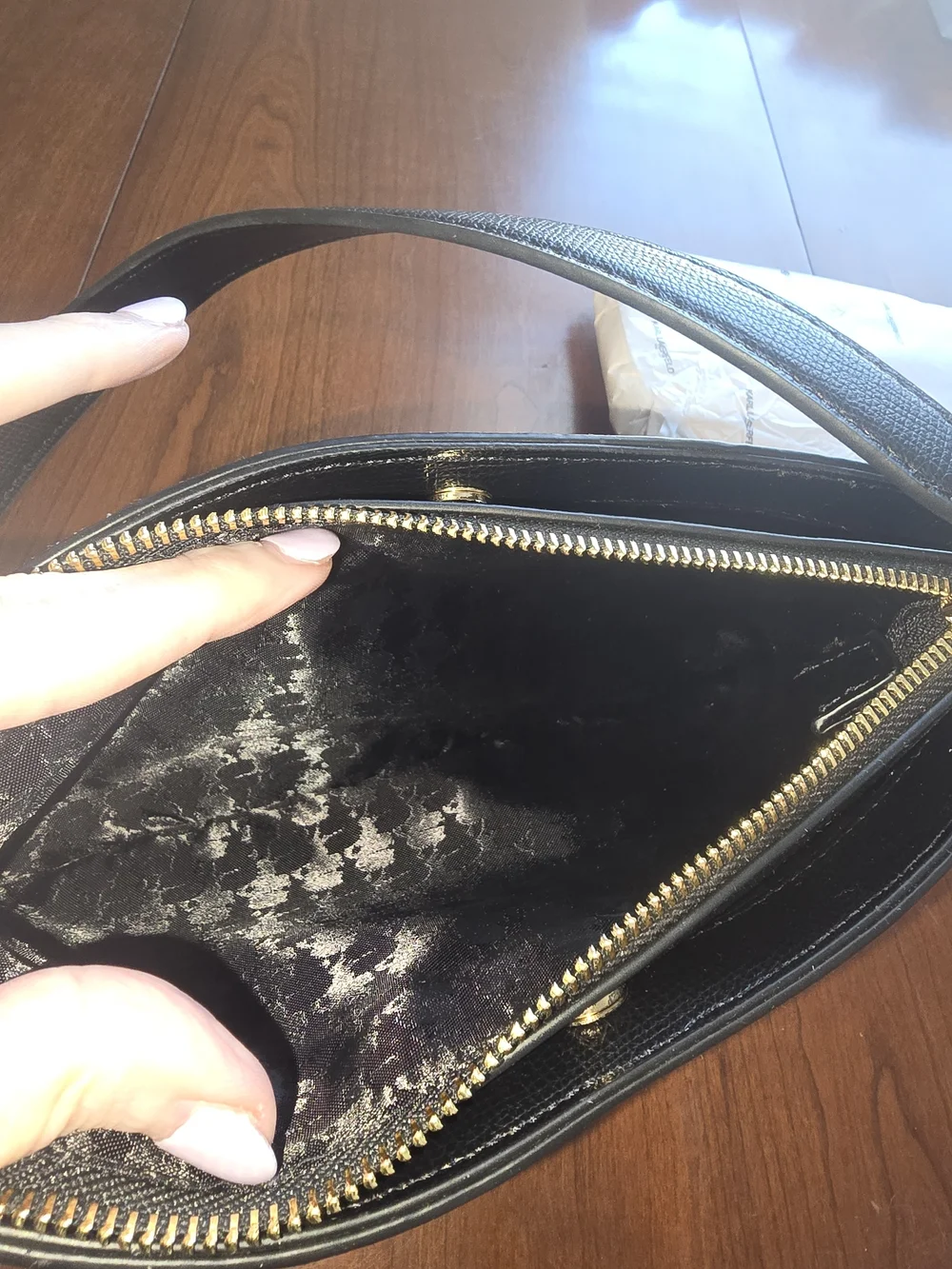 Karl Lagerfeld Denim Embellished Shoulder Bag with Gold Accents, New with Tags!